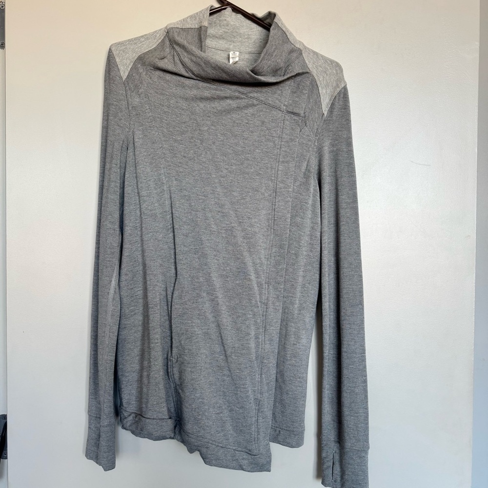 Lululemon Coast Wrap Jacket Heathered Mod Medium Grey Size 6 - Picture 3 of 6